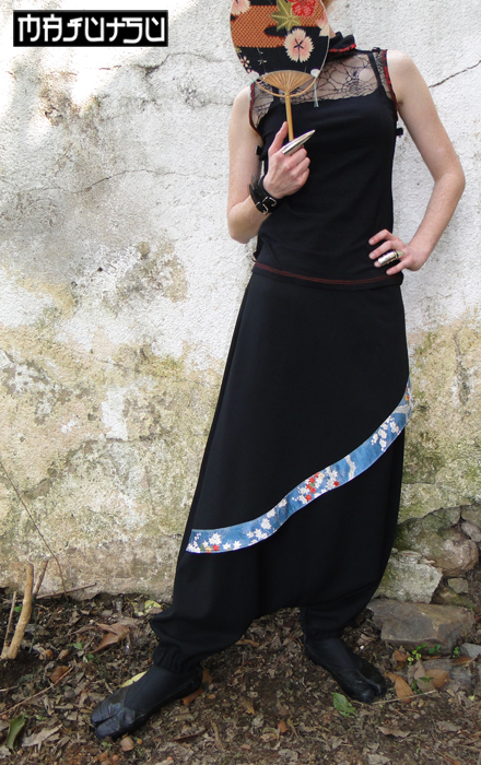 Harem Pants Japanese Kimono Skirt Blue_Pants & Jeans_2.jpg
